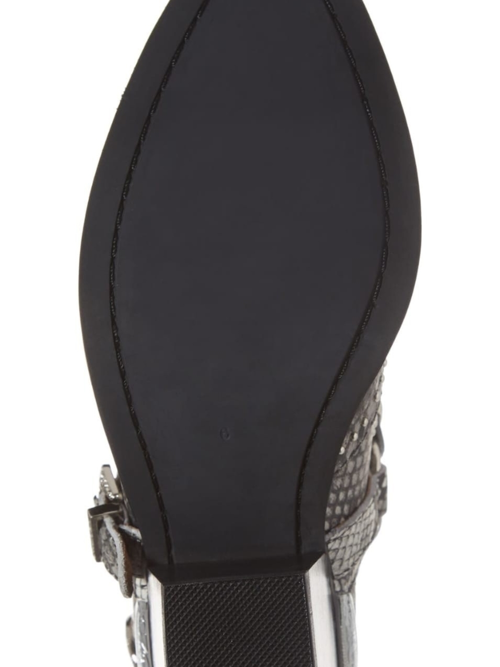 Jeffrey Campbell Silver and Black Snake-Print Cutout Western Bootie - Picture 7 of 7